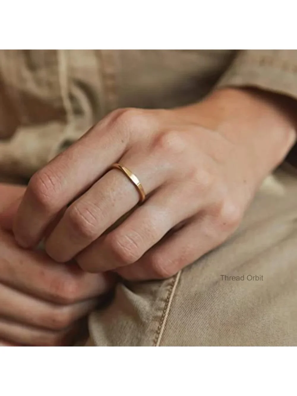 Slim Stackable Signet Rings 14K Gold Filled Dainty Pinky Ring for Women